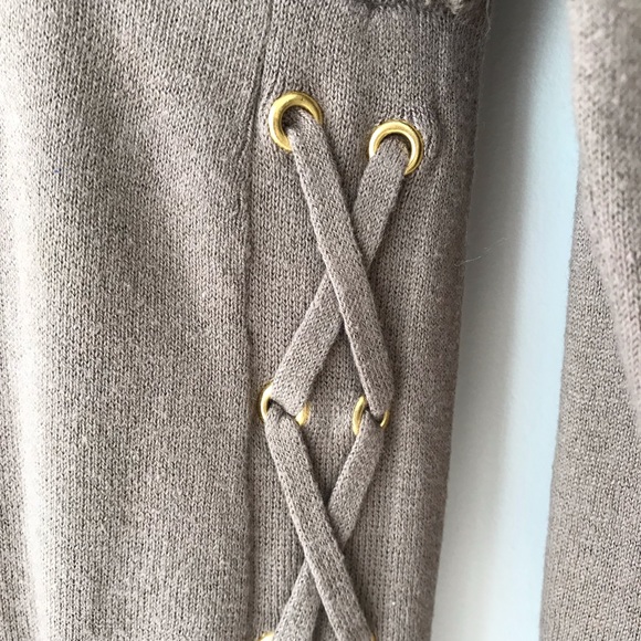 Style & Co tan shawl collar sweater lace u… - Picture 5 of 8